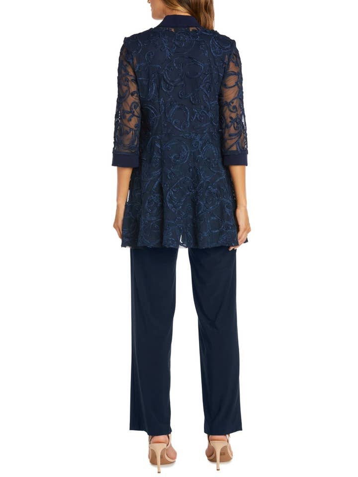 NAVY RM Richards Soutache Embroidered 2-Piece Suit for wholesale on Faire1