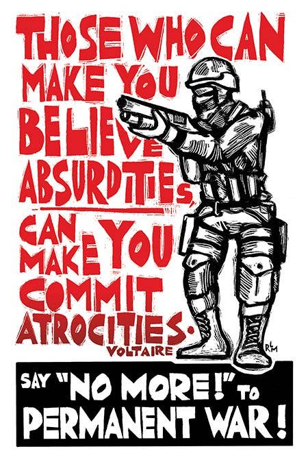 Ricardo Levins Morales Art Studio - Wholesale Poster - Say No More to Permanent War (Poster)0