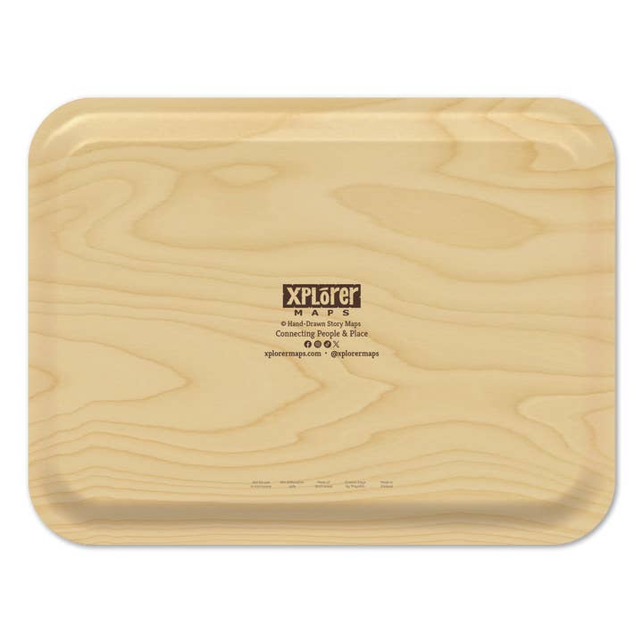 XPLORER MAPS - Wholesale Serving Tray - Adirondacks Map Wooden Serving Tray 5