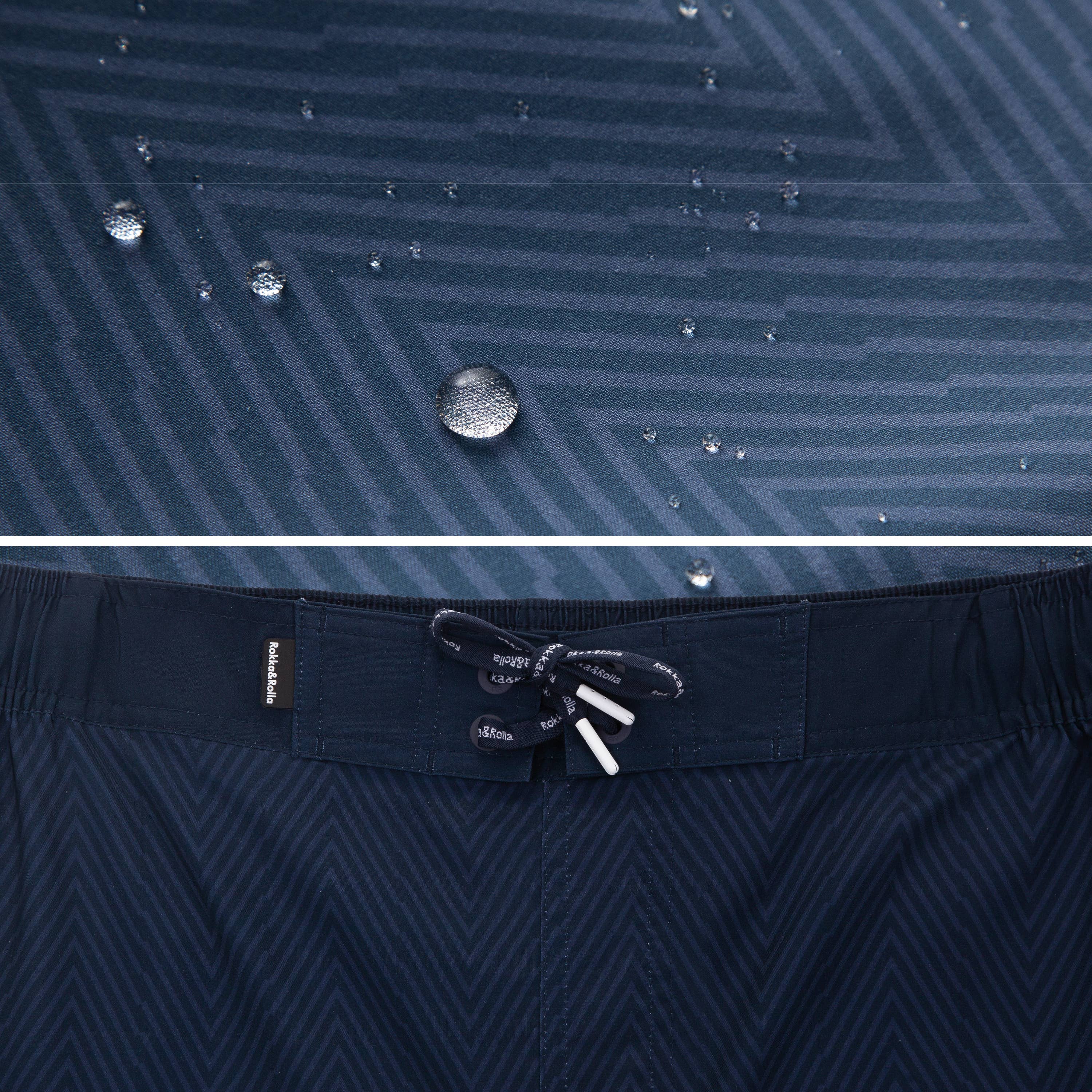 Rokka & Rolla - Wholesale Swim Shorts - Men's - Men's 9" Half Elastic Waist Board Swim Shorts Swimwear32