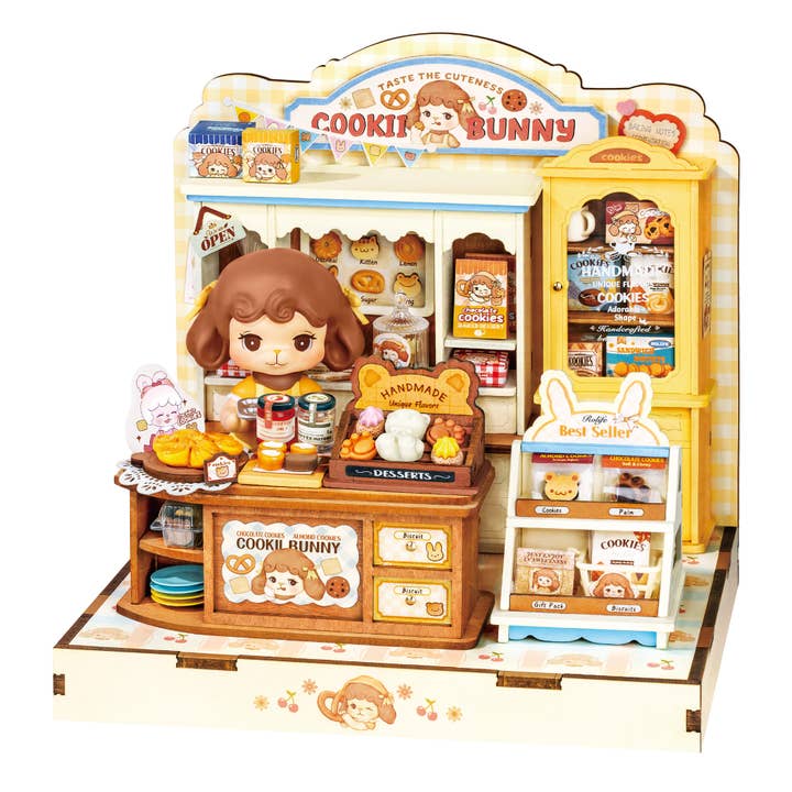 DG177 Rolife Cookii Bunny : La Boutique de Cookies DIY Maison Miniature pour la vente par Robotime