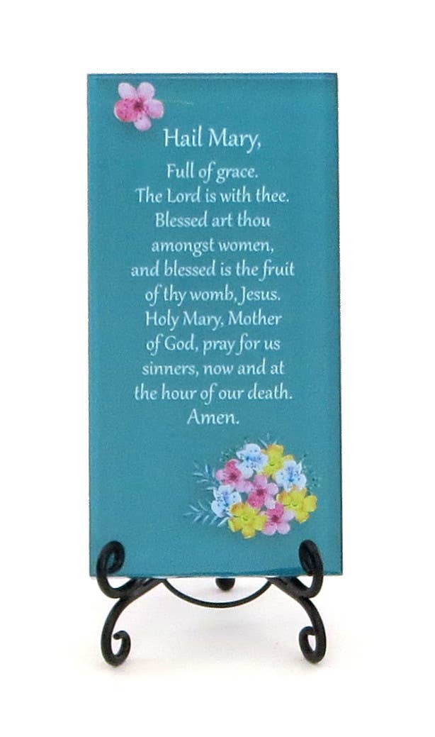 Lifeforce Glass, Inc. - Wholesale Plaque - The Hail Mary Prayer on a Glass Plaque, Catholic Family Gift3