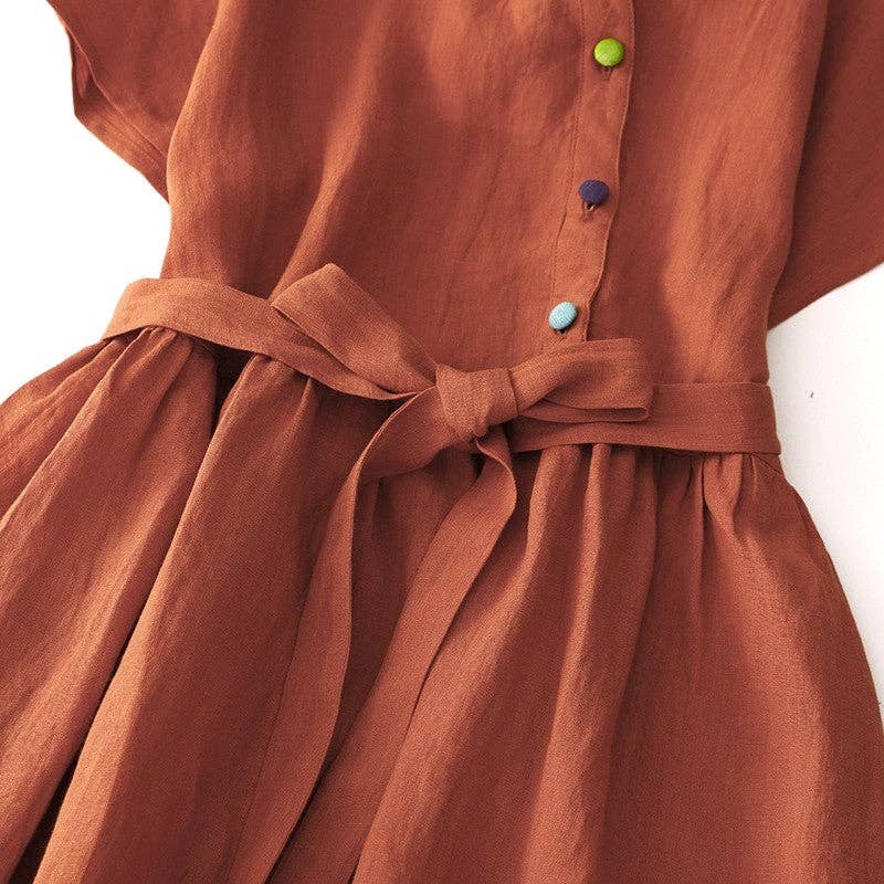 VUURSTEEN Effen kleur boho-stijl maxi-jurk met korte mouwen voor groothandel op Faire2