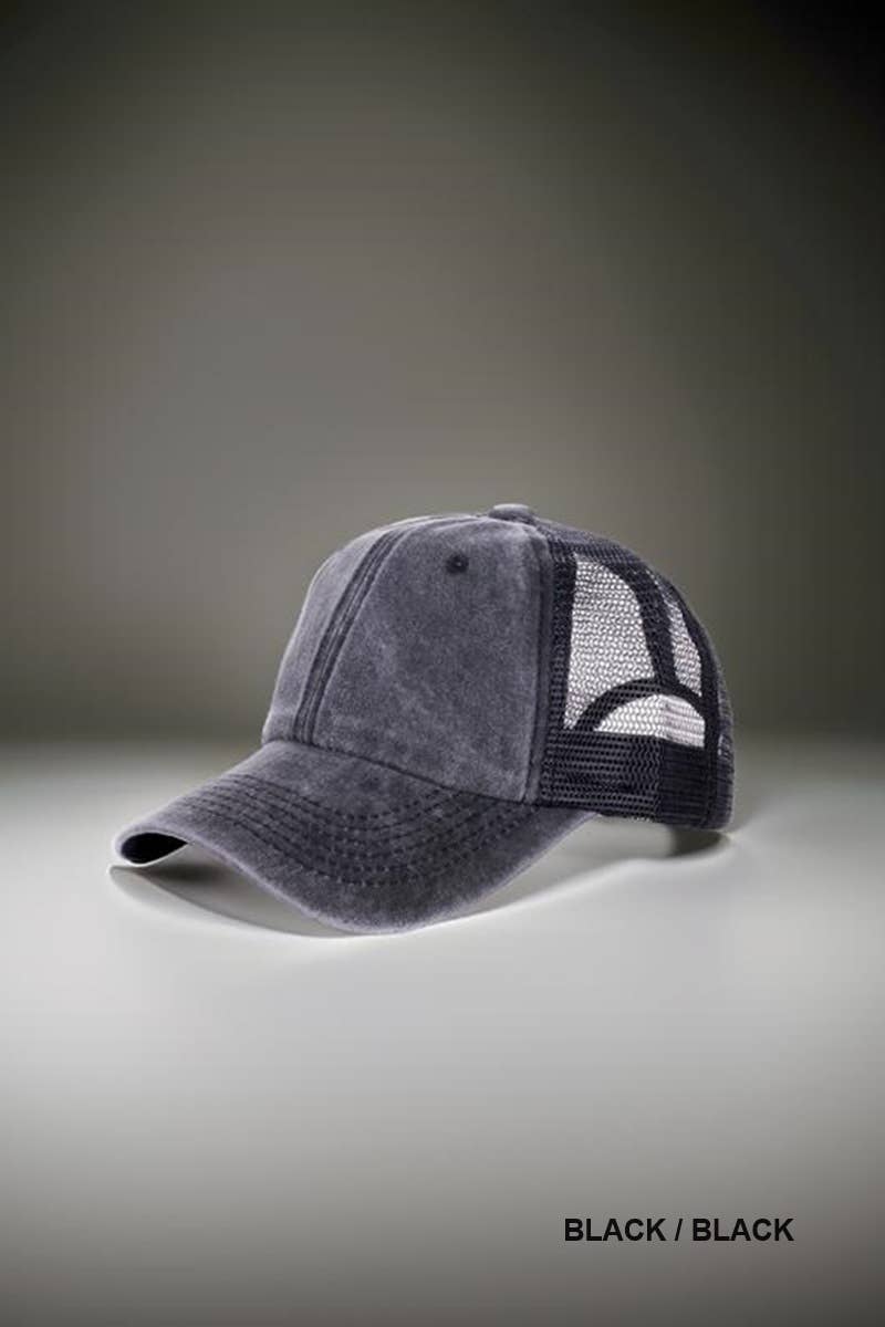 42POPS - Wholesale Trucker Hat - Women's - `.SI-26424 Vintage Washed Cotton Mesh Cap Hat8