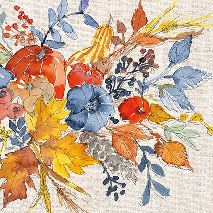 Boston International - Wholesale Disposable Napkin - Paper Lunch Napkin 20 Ct Fall Flair Fall Autumn
