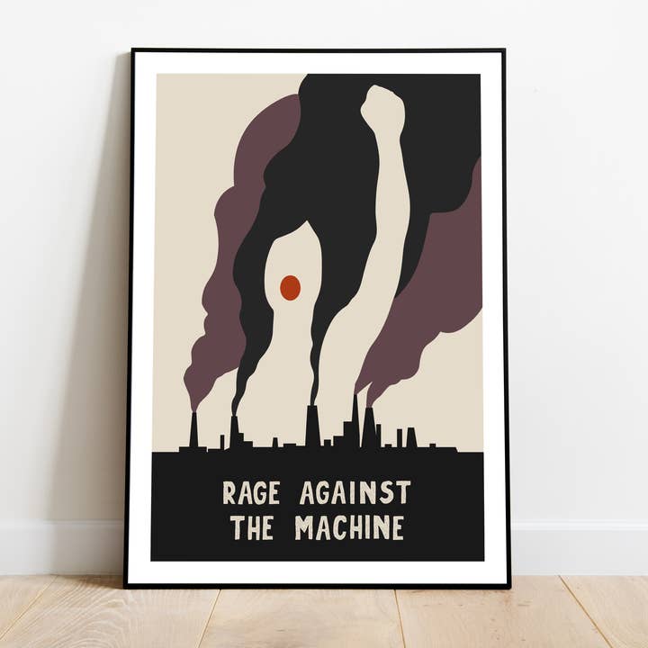 Rage Against The Machine Music Print, Climate Activist Art for wholesale by Jaffa Orange