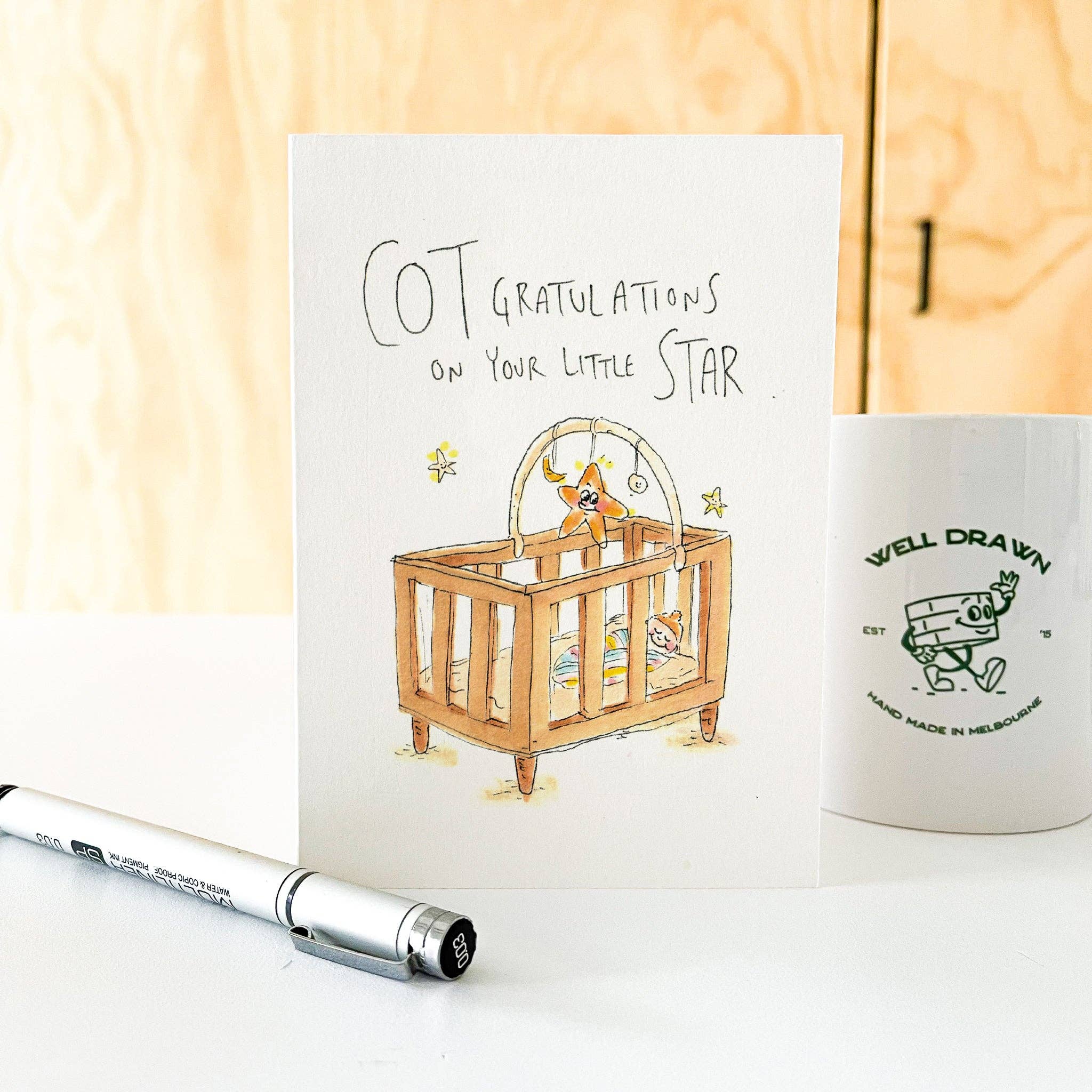 Well Drawn - Wholesale Baby Card - CoTgratulations on Your Little Star5