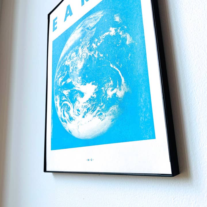 Earth - Planet Risograph Print for wholesale by Next Chapter Studio