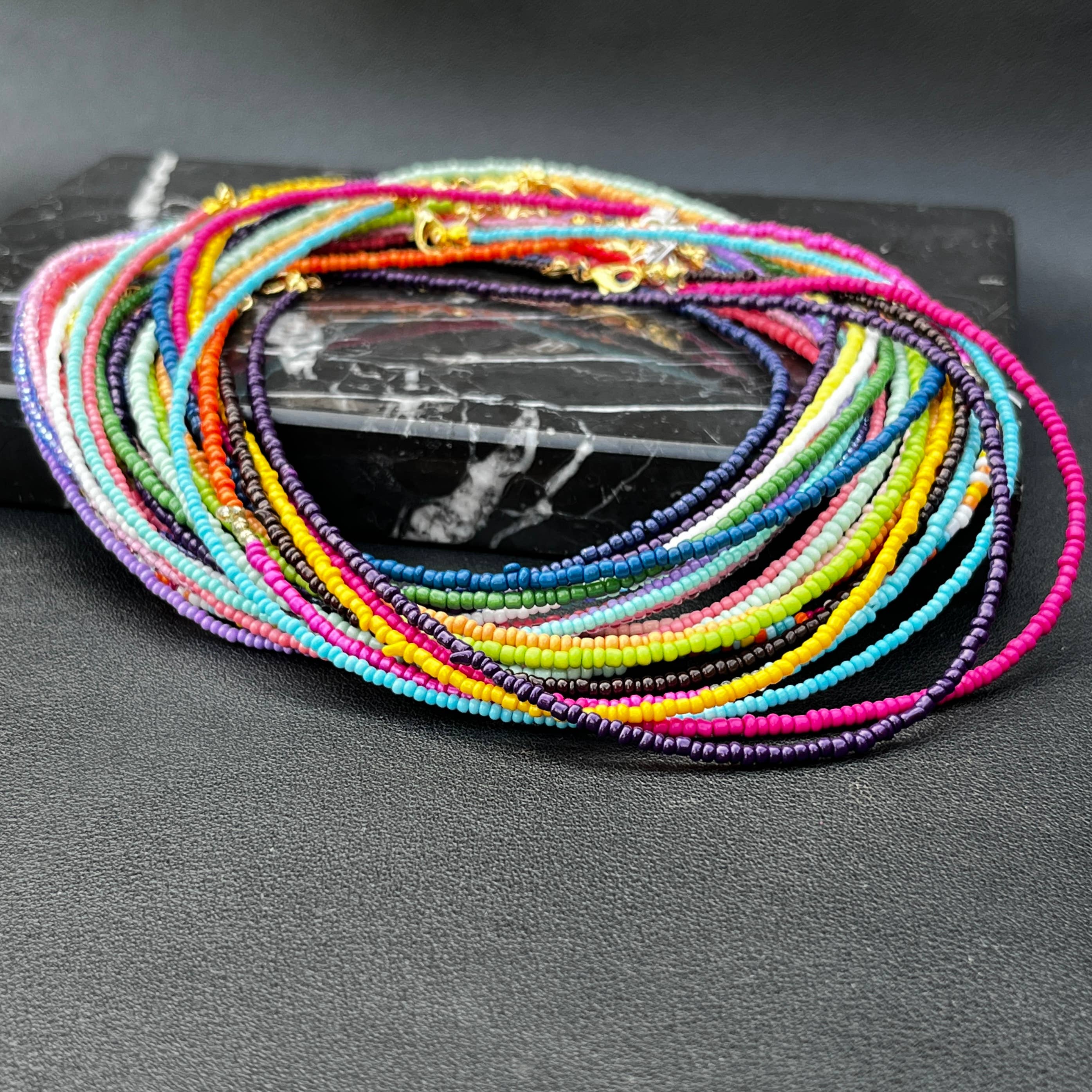 Loli - Wholesale Beaded/Pearl Necklace - Boho Beaded Necklace Set of 24 | Multicolor Layering Jewelry6