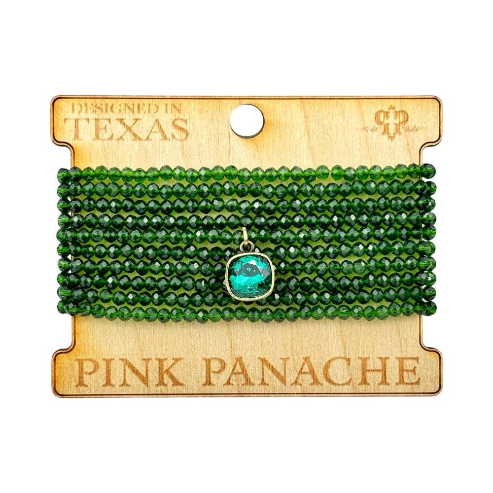 Pink Panache Brands - Wholesale Beaded Bracelet - Faceted small bead bracelet set with Austrian crystal - LC5