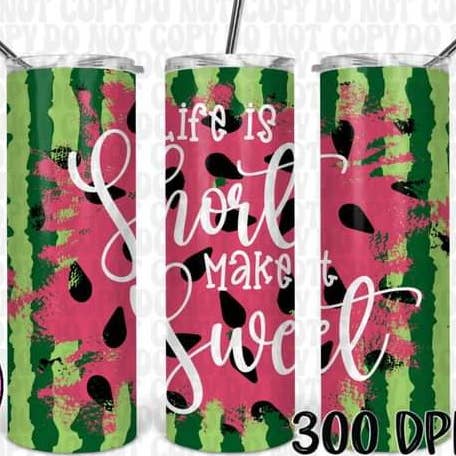 Gobelet à pastèque Life is Short pour la vente par Hello Sunshine Boutique