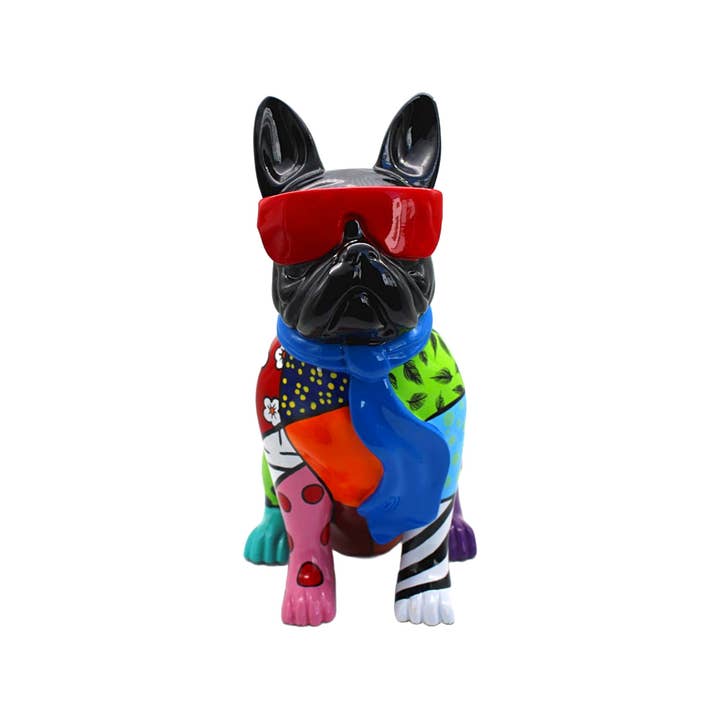 Interior Illusions Plus - Wholesale Decorative Figurine - Groovy French Bulldog with Glasses - 14" tall