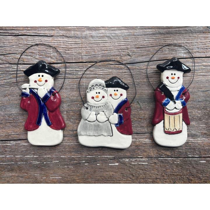 August Ceramics - Wholesale Ornament - Colonial Snowman Ornament-Minutemen with a fife 1