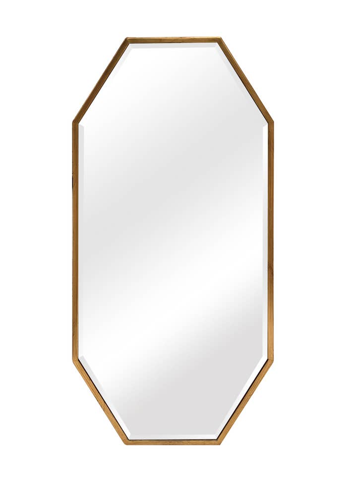 Mia Modern Gold Solid Wood Octagon Accent Wall Mirror for wholesale by SBC Decor