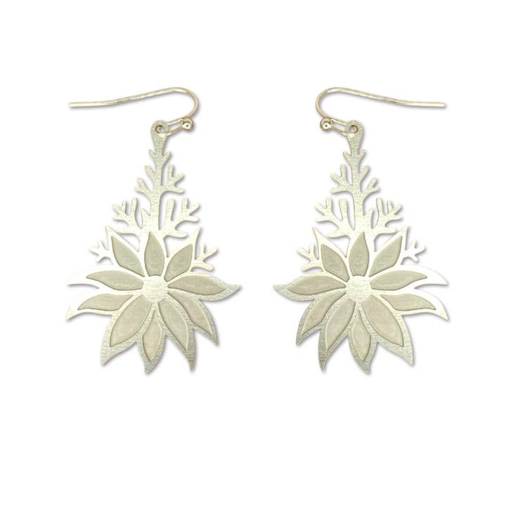 Go Do Good - Wholesale Dangle earrings - Flannel Flower Silver Dangle Earrings6