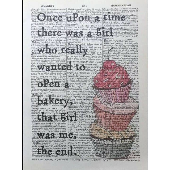 Impressão do dicionário de padaria - Citação de café - Citação peculiar de arte de parede por atacado de Parksmoonprints