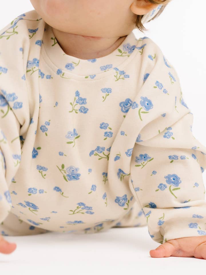 Blue Blooms Sweatsuit for wholesale by Little One Shop
