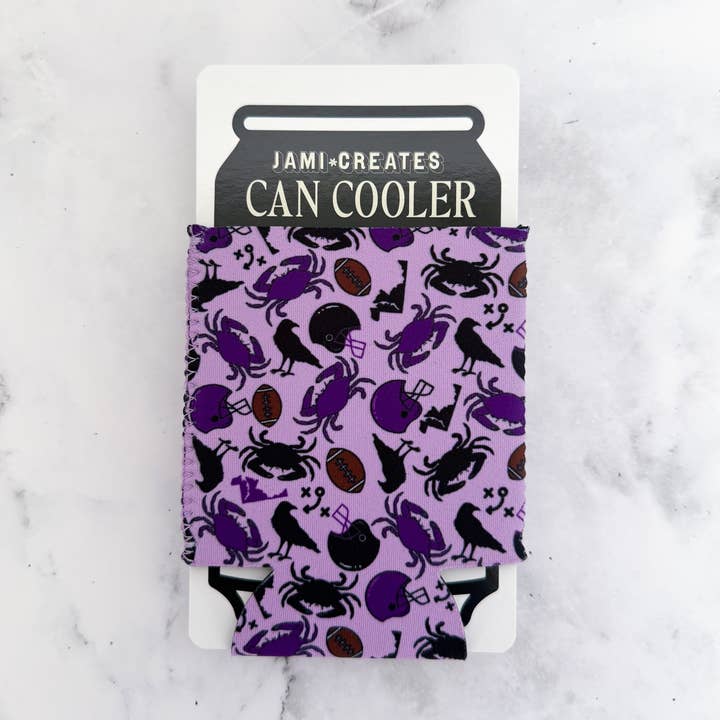 Baltimore Ravens Football Patterned Can Cooler Koozie for wholesale by Jami Creates