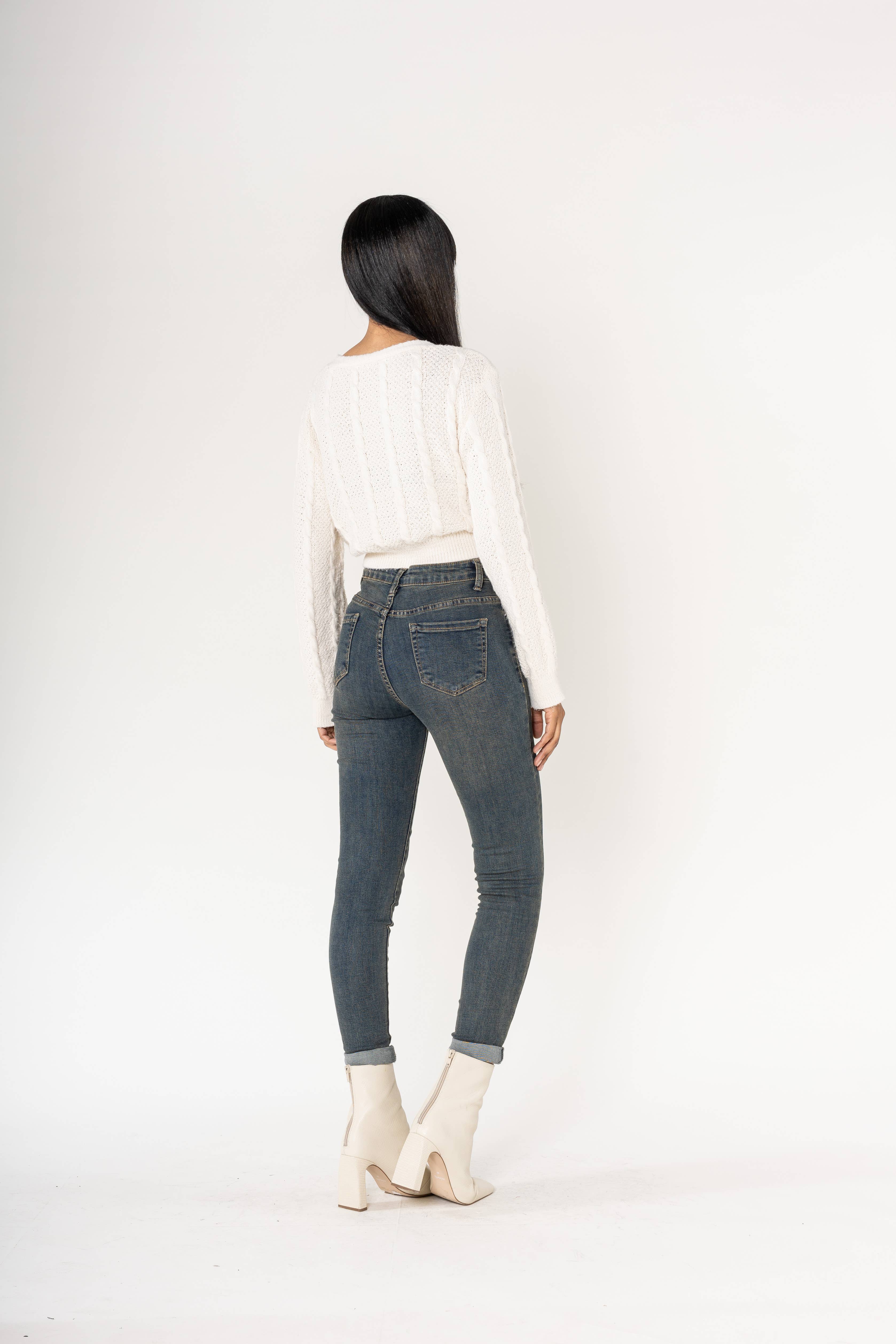 Nina Carter – Engroshandel Jeans - Dame – P078 stretch skinny bukser med høj talje55