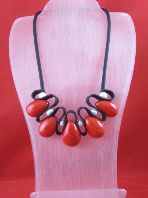 NKL 391 - D1 Pearl Rose Necklace for wholesale by Designs by OC