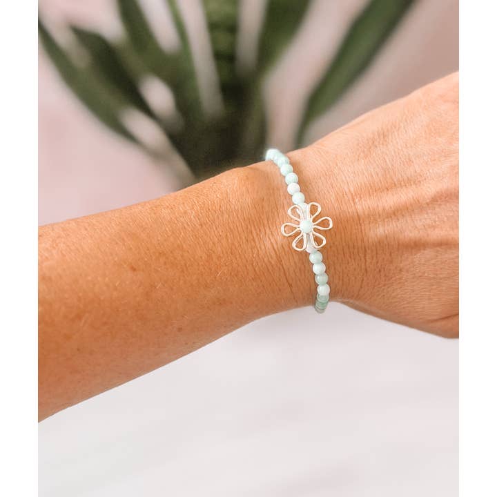 Tranquil Beaded Flower Bracelet for wholesale by Carolyn Hearn Designs