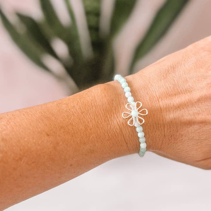Tranquil Beaded Flower Bracelet for wholesale by Carolyn Hearn Designs
