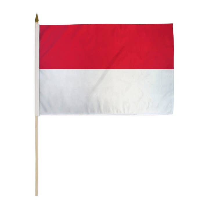 Flags Importer - Wholesale Flag - Monaco 12x18in Stick Flag