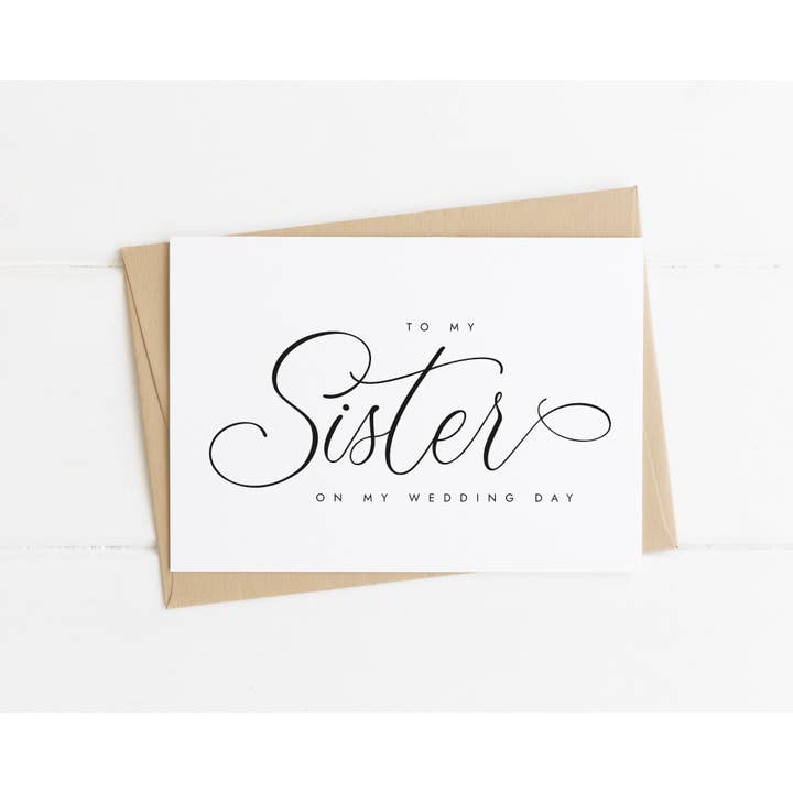 Para minha irmã no cartão do dia do meu casamento por atacado de Sarah Burns Prints