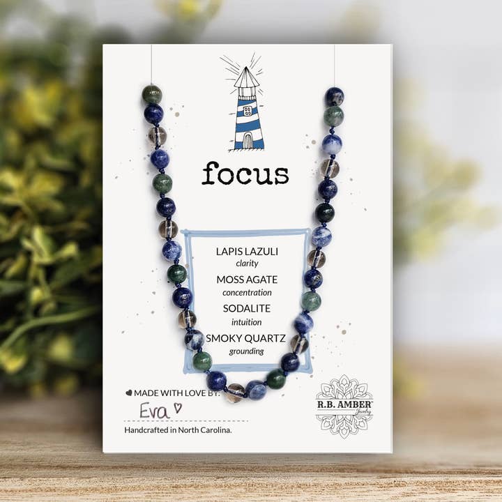 Collana con Gemma di Intenzione di Concentrazione per la vendita all'ingrosso da parte di R.B. Amber Jewelry