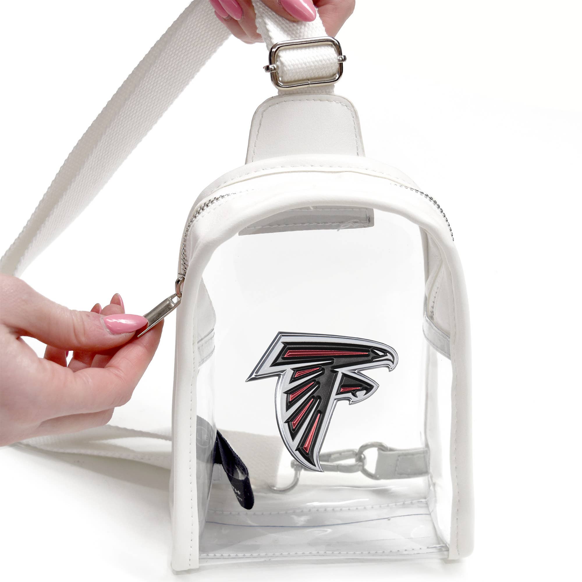 Little Earth Productions - Vente Sac à bandoulière – unisexe - Mini sac à bandoulière 3D transparent NFL Atlanta Falcons2