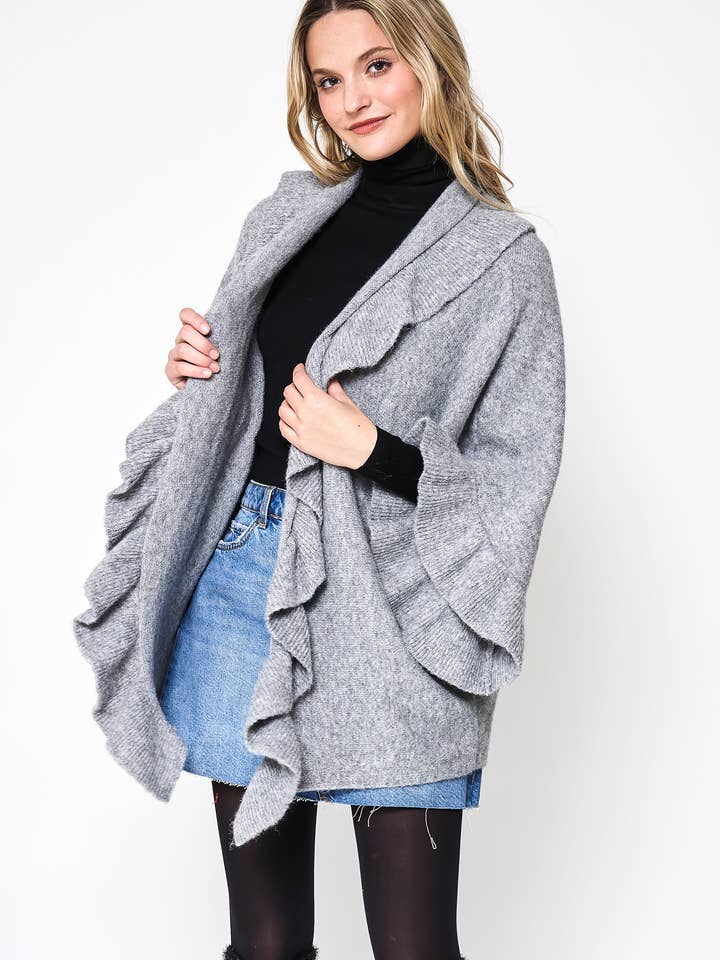 Cardigan in maglia con volant per la vendita all'ingrosso da parte di Do Everything In Love®