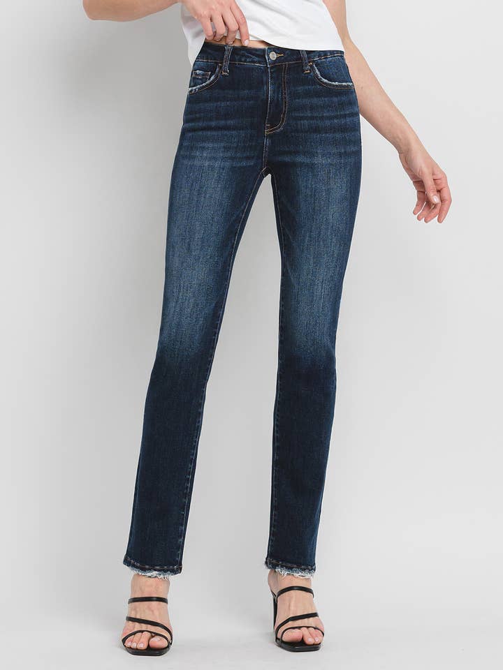 DAY DREAM HIGH RISE LONG SLIM STRAIGHT JEANS LV1258 for wholesale on Faire