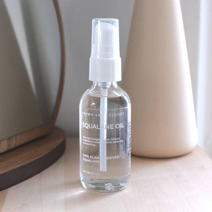 Huile pour le visage Squalane pour la vente par Brown and Coconut