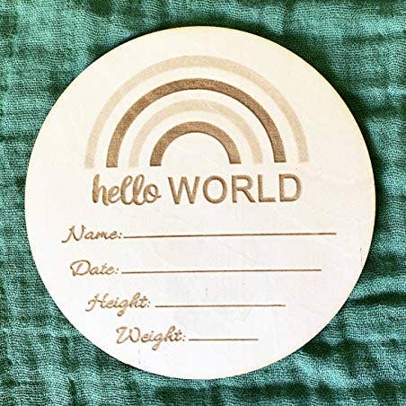 Tarjeta de Anuncio de Nacimiento de Madera Personalizada Miaoberry Rainbow para venta al por mayor de Miaoberry