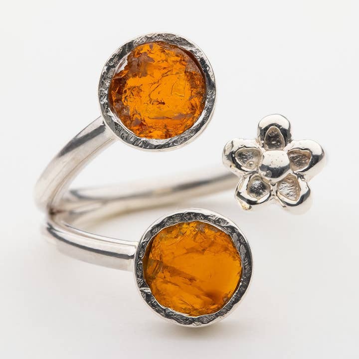 Citrine Raw Crystal Ring Adjustable Ring - Dau for wholesale by Koko