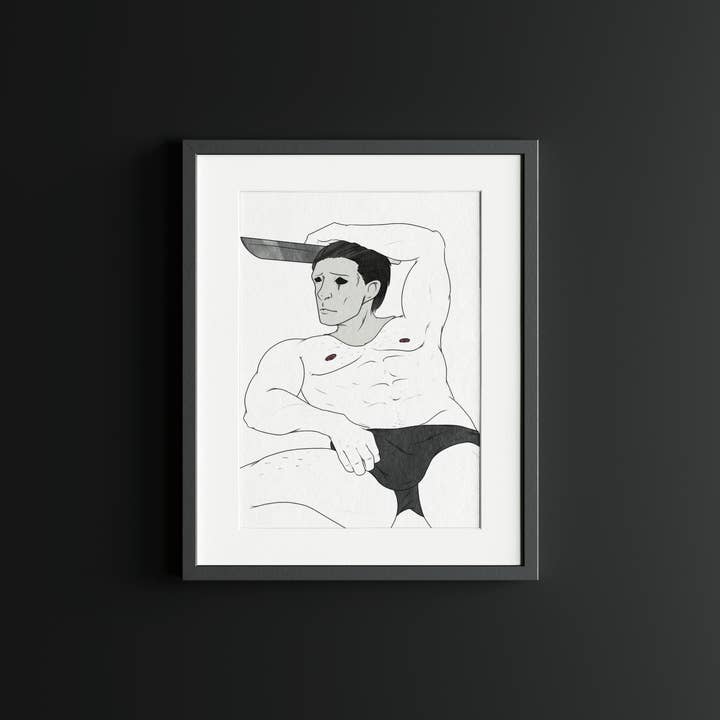 Qweer Co – wholesale Konsttryck – Sexig skräck affisch konsttryck - Michael Myers - A3 storlek