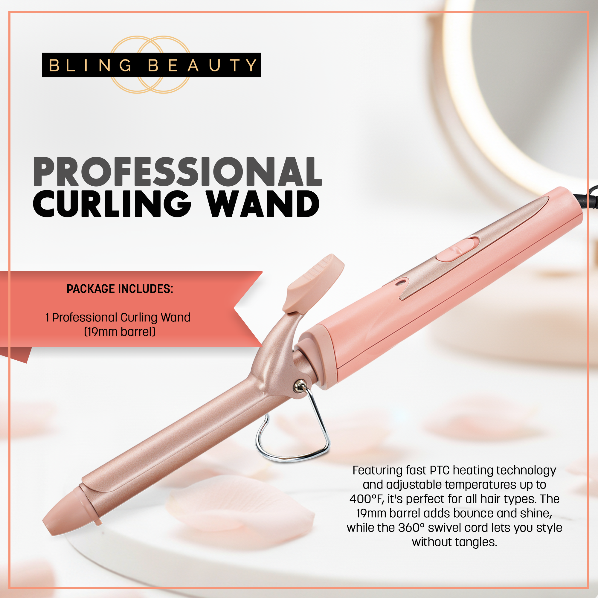 Bling Beauty - Venta al por mayor Rizadores/moldeadores de pelo - Bling Beauty Rizador de Pelo - Oro Rosa, Serie Pro3