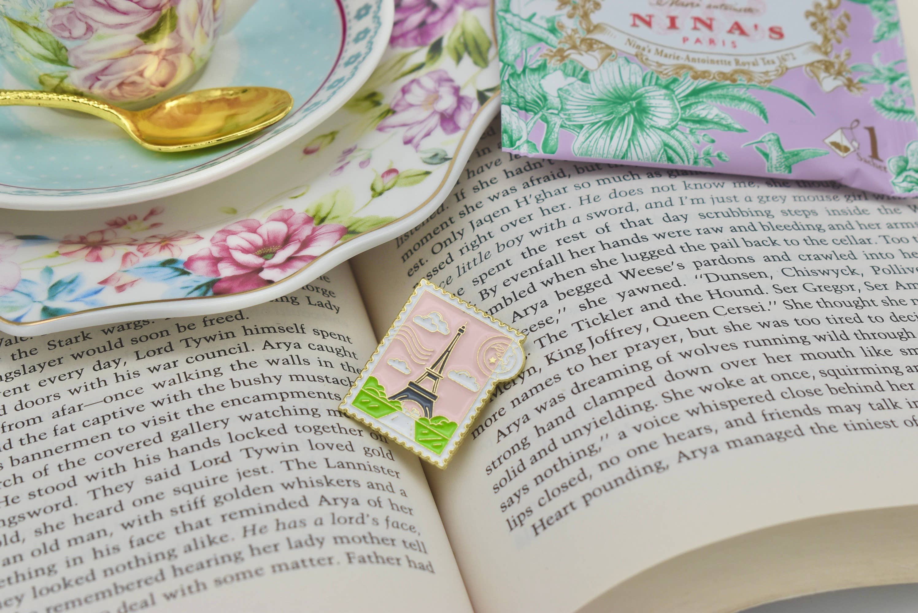 All Little Cute Things - Wholesale Lapel Pin/Button - Paris Eiffel Tower Stamp Enamel Pin Lapel Brooch Favors1