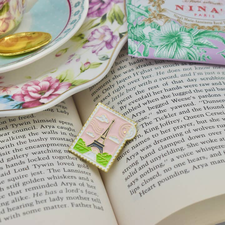 All Little Cute Things - Wholesale Lapel Pin/Button - Paris Eiffel Tower Stamp Enamel Pin Lapel Brooch Favors1
