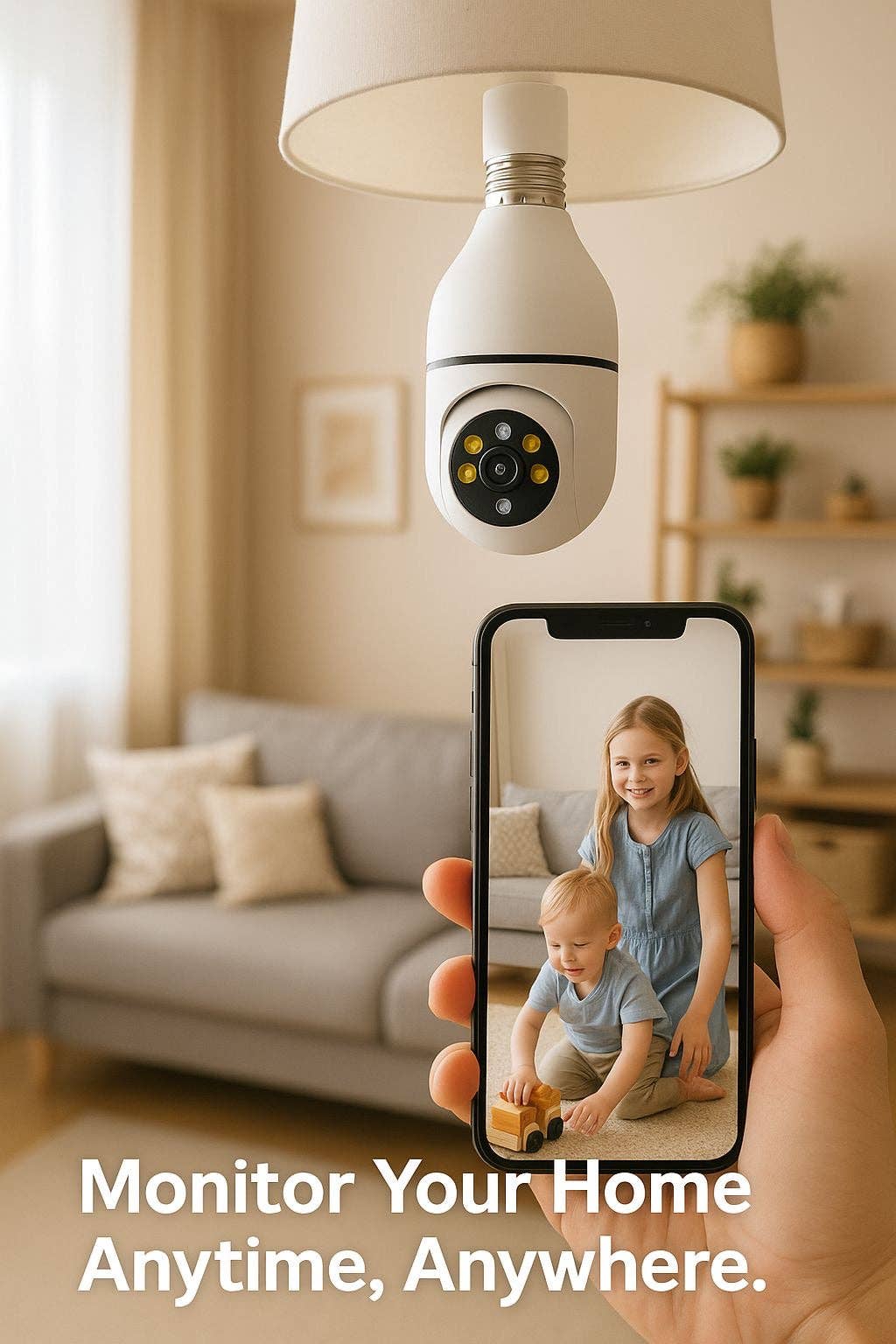 Krediz - Wholesale Small/Handheld Appliance - 5G WiFi Bulb E27 Security Camera – 1080P HD, Full-Color Night Vision, Motion Detection, Auto Tracking, Two-Way Audio, Indoor Smart Surveillance with 16GB/32GB/64GB Storage7