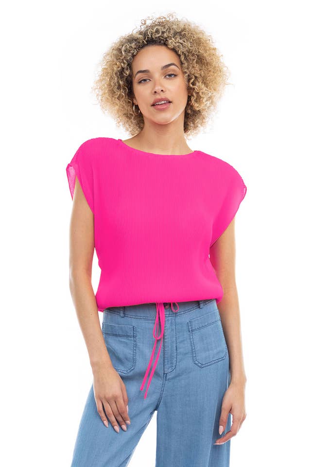 Naked Zebra - Wholesale Blouse - Women's - Plisse Blouse With Elasticized Waist