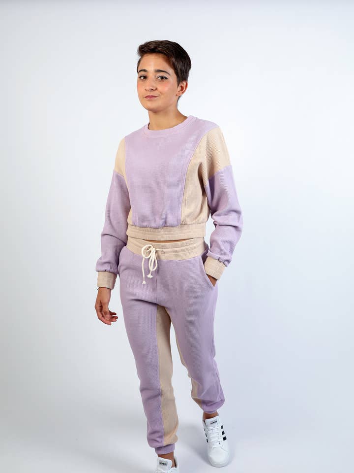 Damen-Joggerhose mit kontrastfarbener Spitze BY/CL28 für den Großhandel von CBYOU