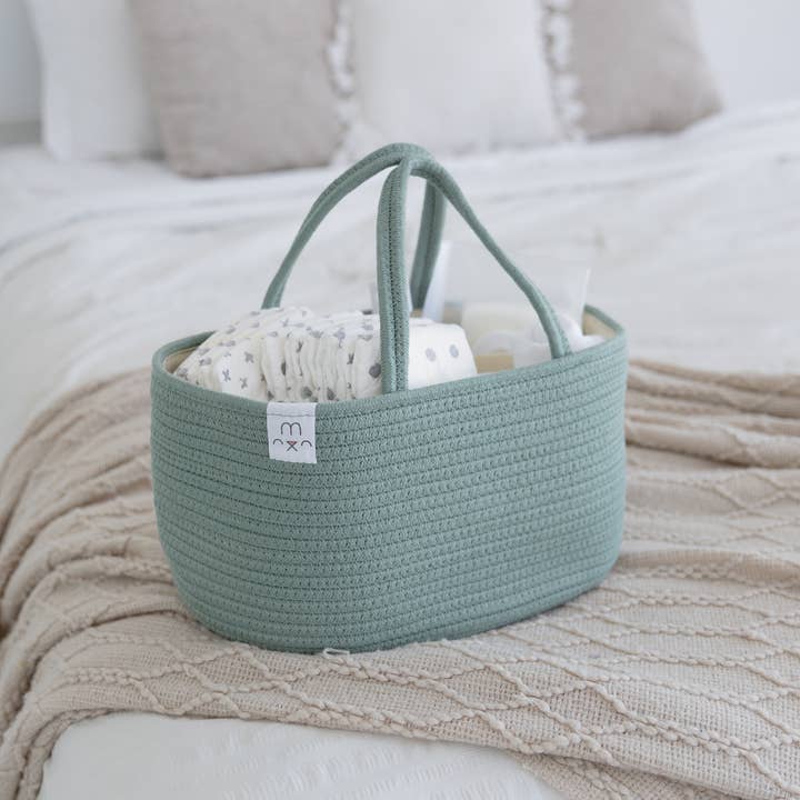 Natemia - Wholesale Diaper Caddy - Baby - Rope Diaper Caddy Organizer in Lily Pad