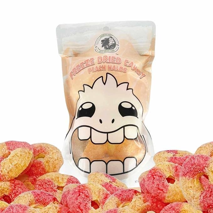 Freeze Dried Peach Halos for wholesale by Granite State Freeze Dried Candy
