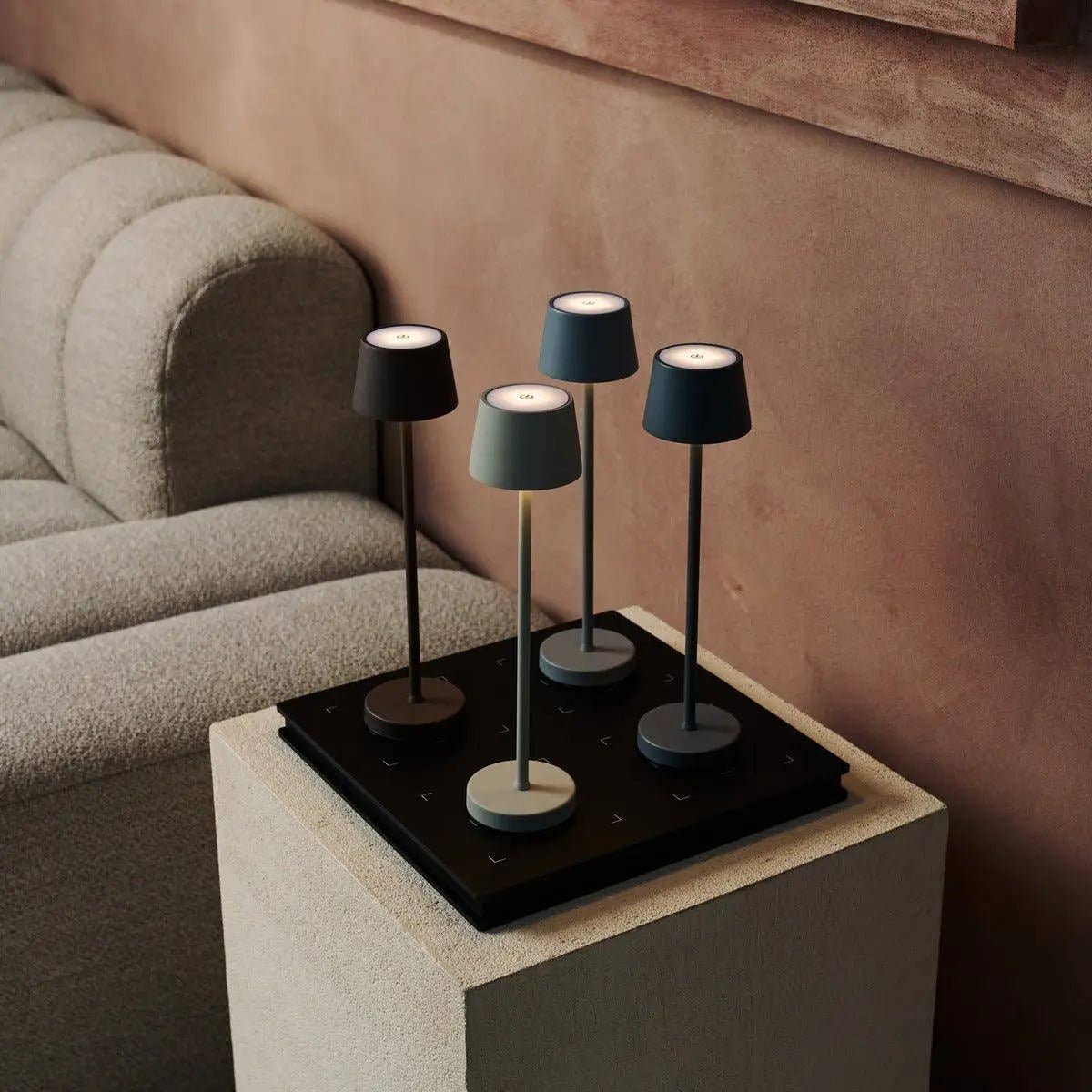 Tavellio - Wholesale Accent/Desk Lamp - Vondel Mini Stone Grey Cordless Lamp | Dimmable & Perfect for Hospitality Industry6