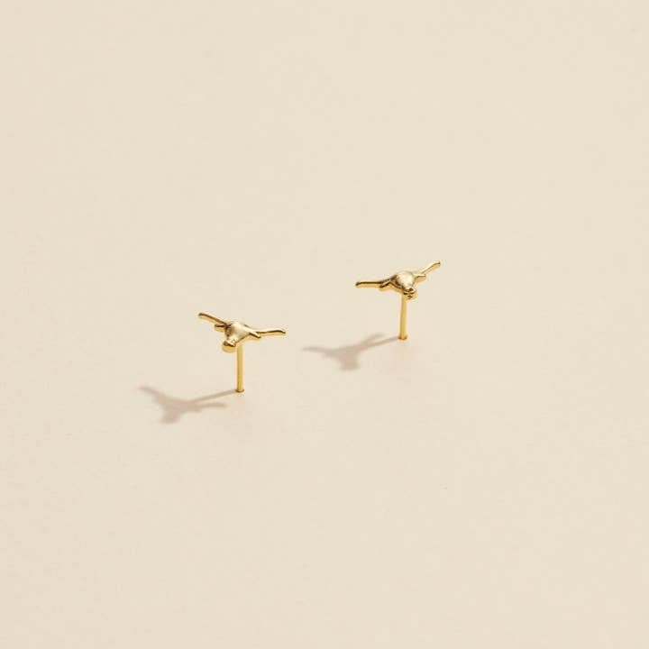 Frem – wholesale Solitärörhängen – Bold Bull Head Guldpläterade Stiftörhängen1