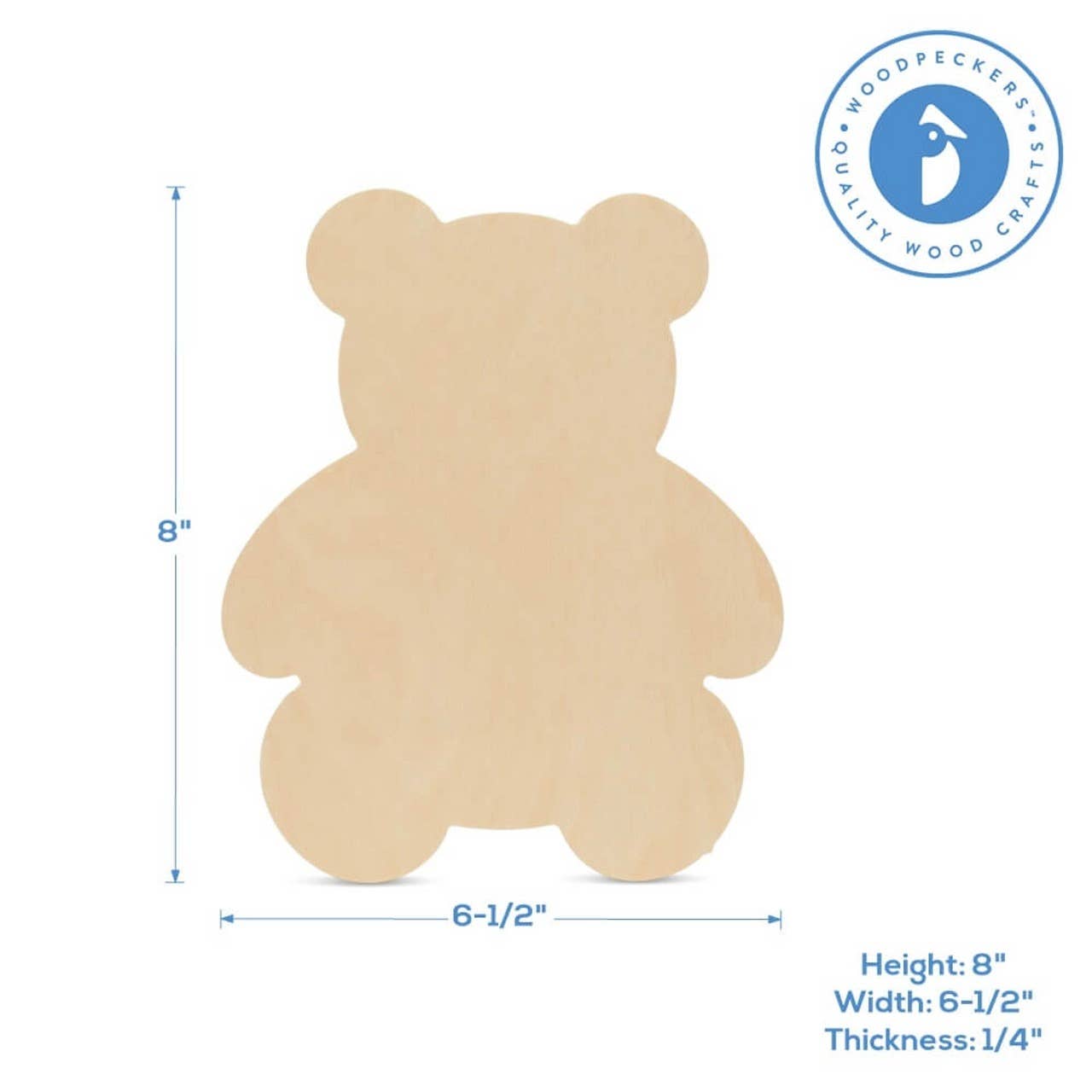 Woodpeckers Crafts - Wholesale Cutouts - Wood Teddy Bear Cutout1