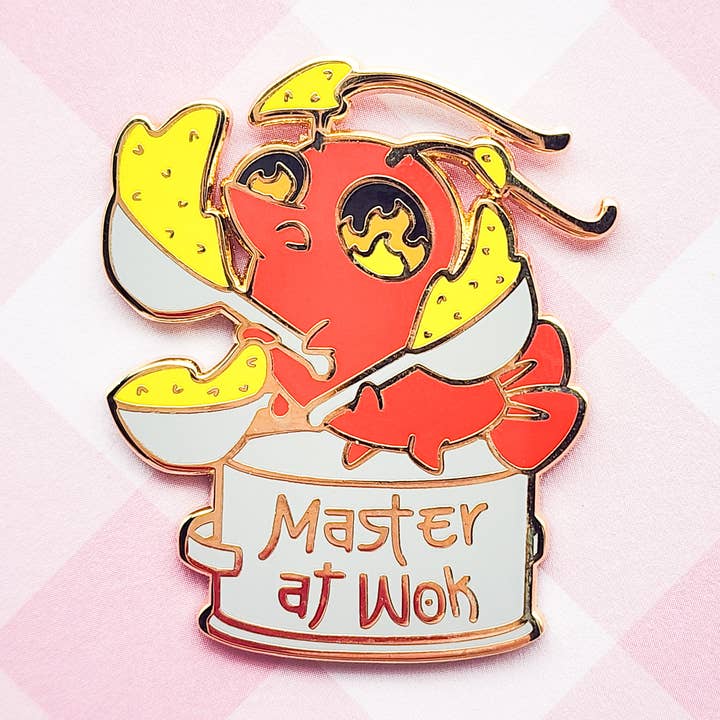 Shrimp Fried Rice Enamel Pin for wholesale by Toku Arts