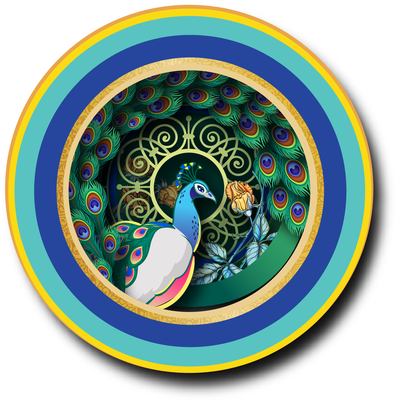 Alljoy Design - Wholesale Everyday Greeting Card - A cup of tea pop up card - Peacock1