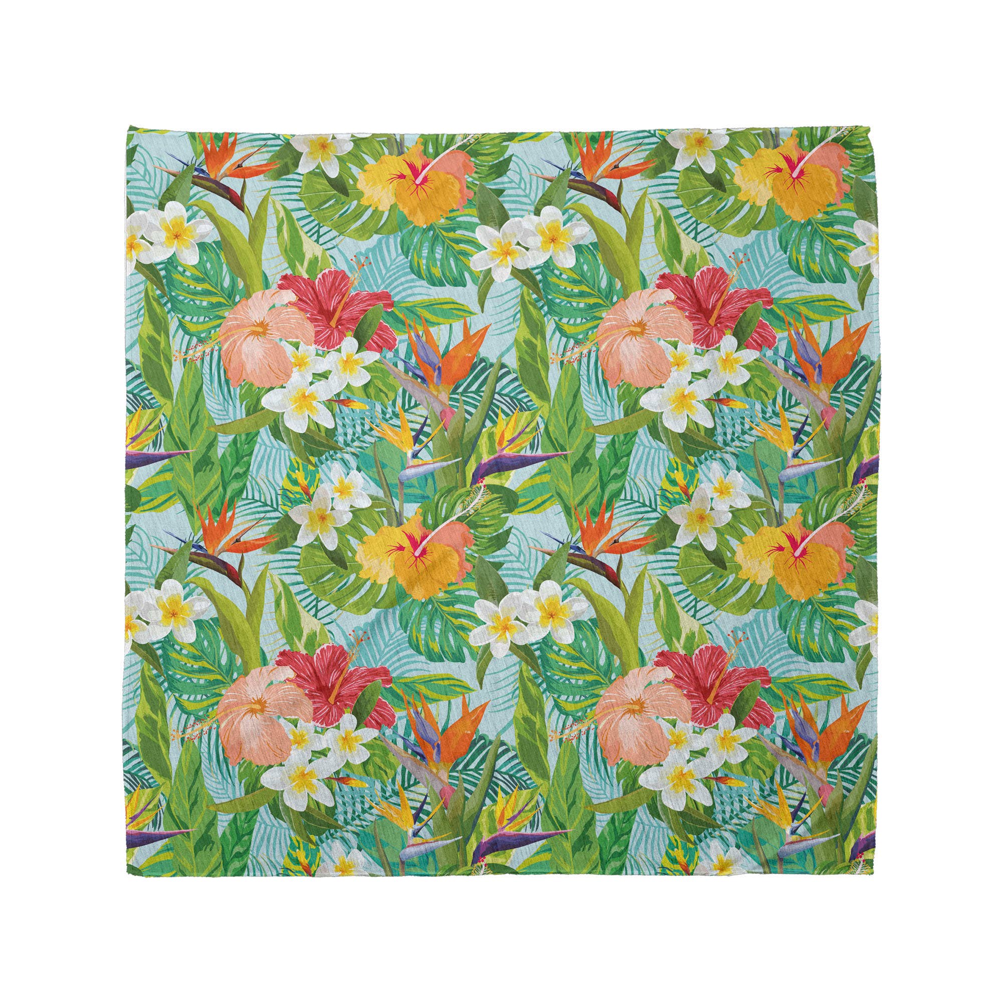 Ambesonne – wholesale Bandana – Unisex – Tropical Floral Bandana Unisex Hawaiian Flowers & Leaves 22"0